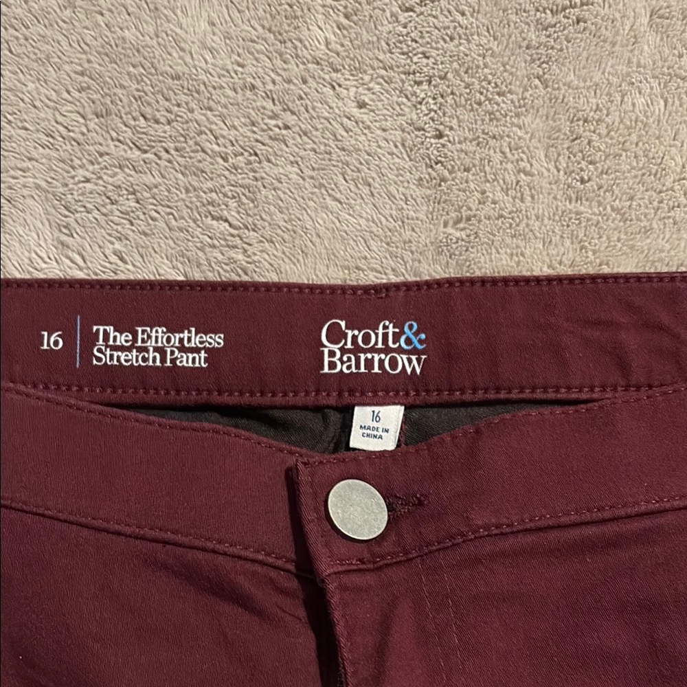 Croft & Barrow Burgundy Straight Leg Pants